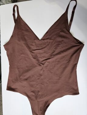 Women’s Chocolate Brown V-Neck Bodysuit - Classic Camisole Style